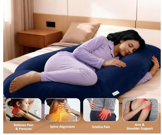 Pregnancy Pillows for Women J-Shape Full Body Pillow | 360° Maternity Support for Back, Hips, Legs & Belly | Maternity Pillow