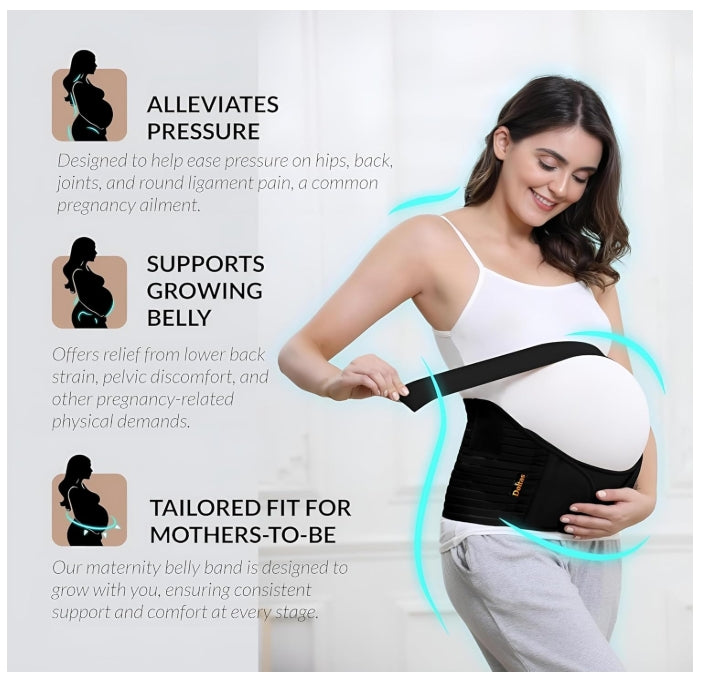 Adjustable Pregnancy Support Belt for Belly, Back & Pelvic Relief – Comfortable Pre Natal Belly Band – Breathable Pregnancy Belt for Prenatal & Postpartum Belly Support