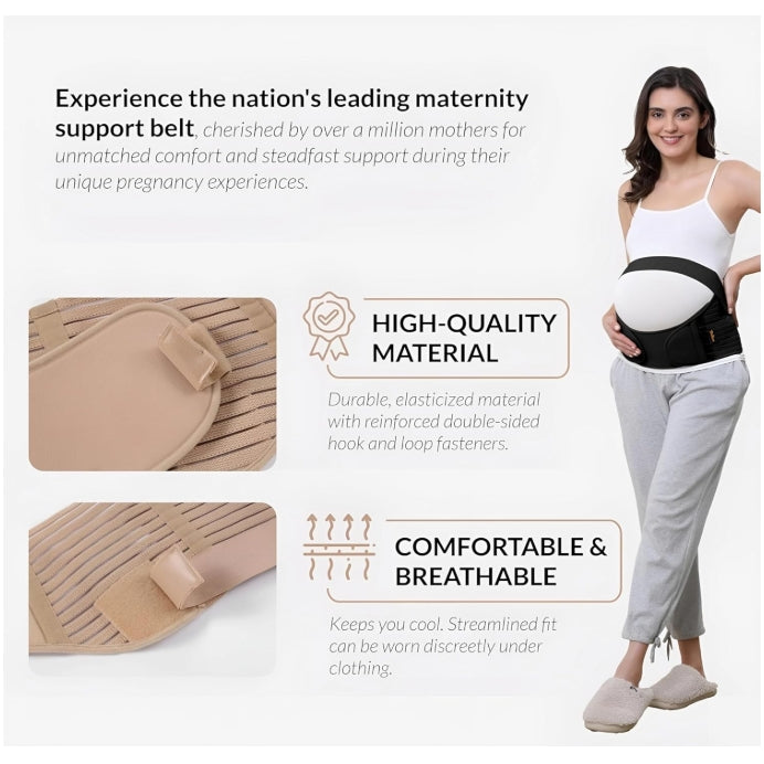 Adjustable Pregnancy Support Belt for Belly, Back & Pelvic Relief – Comfortable Pre Natal Belly Band – Breathable Pregnancy Belt for Prenatal & Postpartum Belly Support