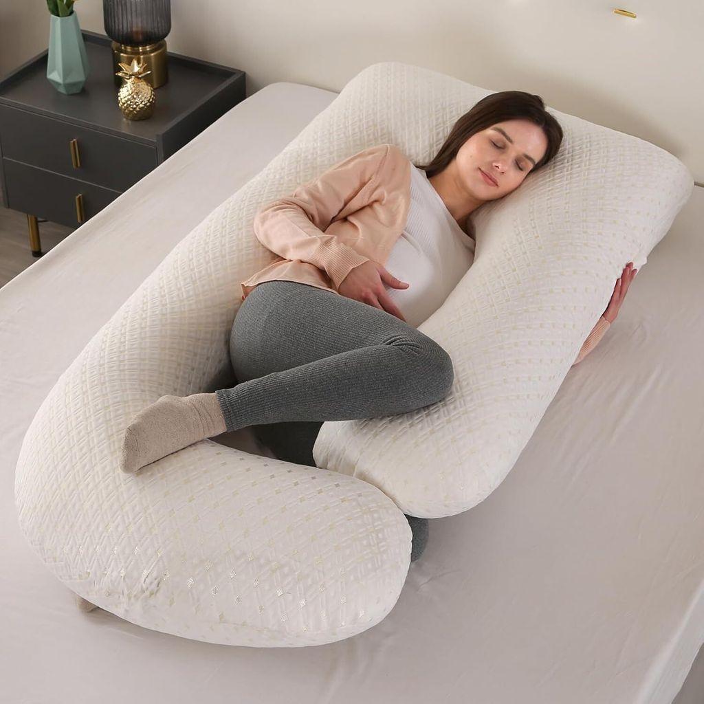 Pregnancy Pillows for Women J-Shape Full Body Pillow | 360° Maternity Support for Back, Hips, Legs & Belly | Maternity Pillow